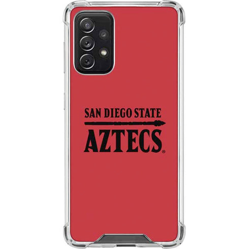 San Diego State University Logo Red Galaxy A72 5G Clear Case