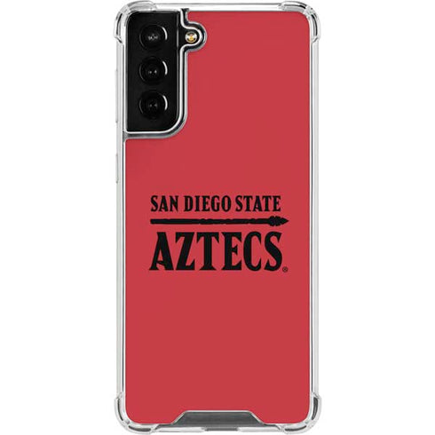 San Diego State University Logo Red Galaxy S21 FE Clear Case