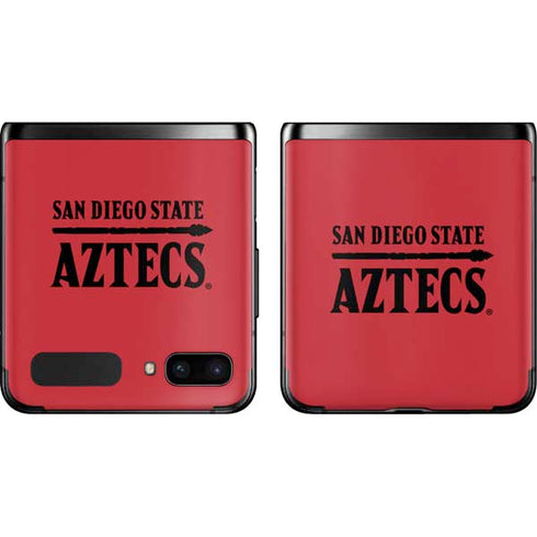 San Diego State University Logo Red Galaxy Z Flip Skin