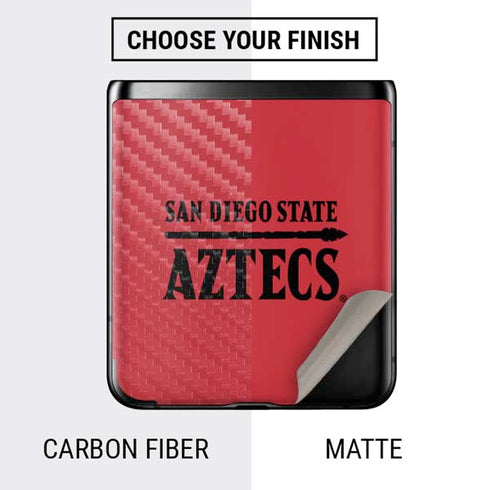 San Diego State University Logo Red Galaxy Z Flip Skin