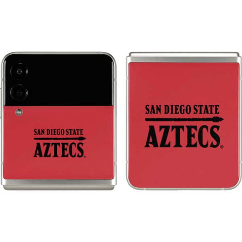 San Diego State University Logo Red Galaxy Z Flip3 5G Skin