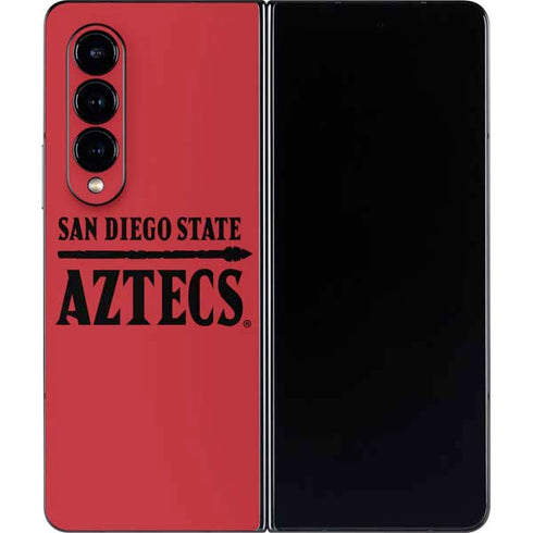 San Diego State University Logo Red Galaxy Z Fold4 5G Skin
