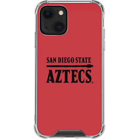San Diego State University Logo Red iPhone 14 Plus Clear Case