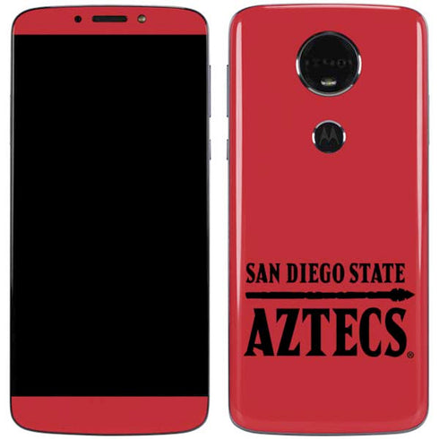San Diego State University Logo Red Moto E5 Plus Skin