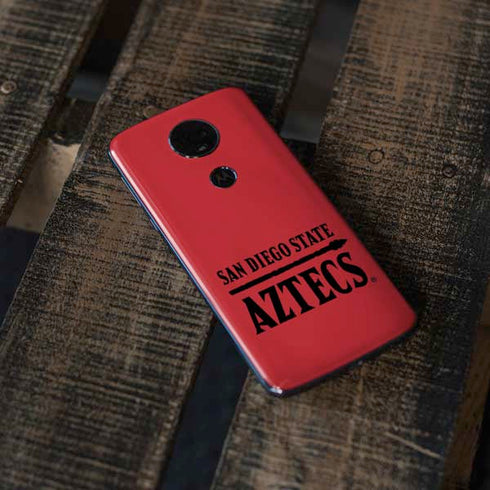 San Diego State University Logo Red Moto E5 Plus Skin