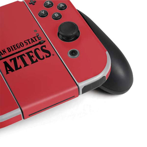 San Diego State University Logo Red Nintendo Switch OLED (2021) Skin