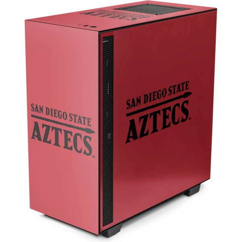 San Diego State University Logo Red NZXT H510 Compact ATX Mid-Tower Case Skin