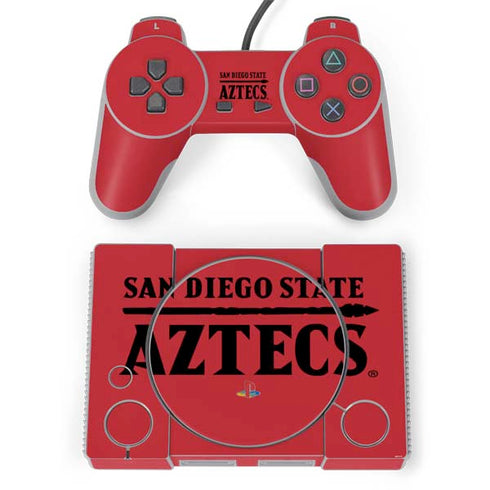 San Diego State University Logo Red PlayStation Classic Bundle Skin