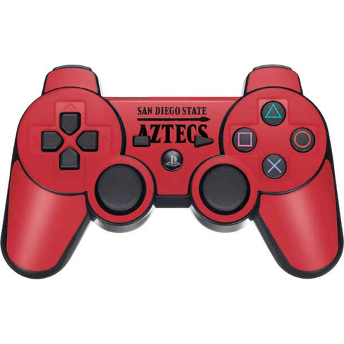 San Diego State University Logo Red PS3 Dual Shock wireless controller Skin