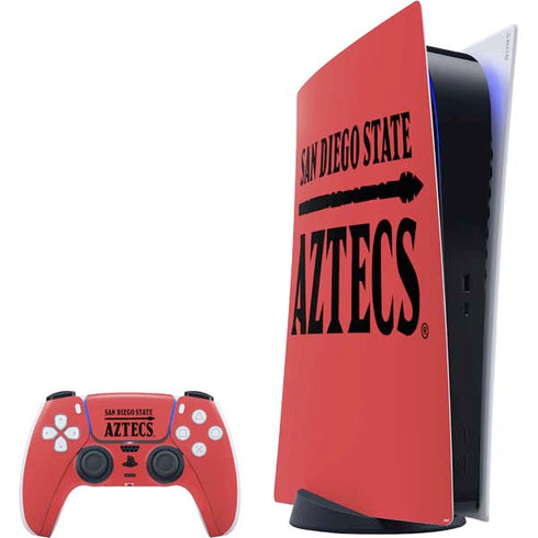 San Diego State University Logo Red PS5 Digital Edition Bundle Skin
