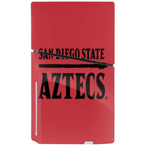 San Diego State University Logo Red PS5 Slim Disk Bundle Skin