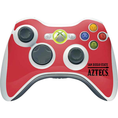 San Diego State University Logo Red Xbox 360 Wireless Controller Skin