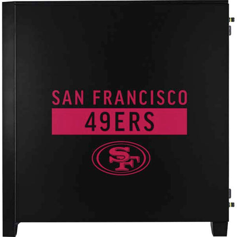 NFL San Francisco 49ers Black Performance Series Corsair 4000D Tempered Glass Mid-Tower ATX Case Skin