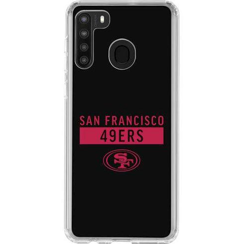 NFL San Francisco 49ers Black Performance Series Galaxy A21 Clear Case