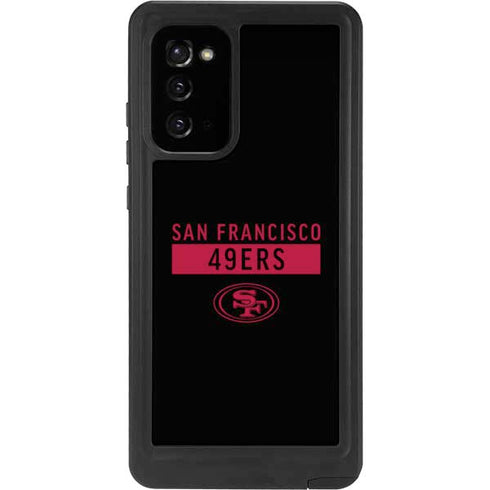 NFL San Francisco 49ers Black Performance Series Galaxy Note20 5G Waterproof Case