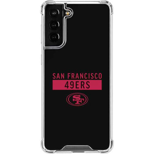 NFL San Francisco 49ers Black Performance Series Galaxy S21 FE Clear Case
