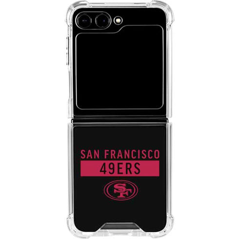 NFL San Francisco 49ers Black Performance Series Galaxy Z Flip5 5G Clear Case