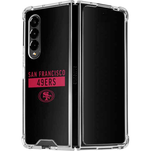 NFL San Francisco 49ers Black Performance Series Galaxy Z Fold4 5G Clear Case