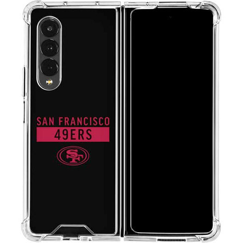 NFL San Francisco 49ers Black Performance Series Galaxy Z Fold4 5G Clear Case