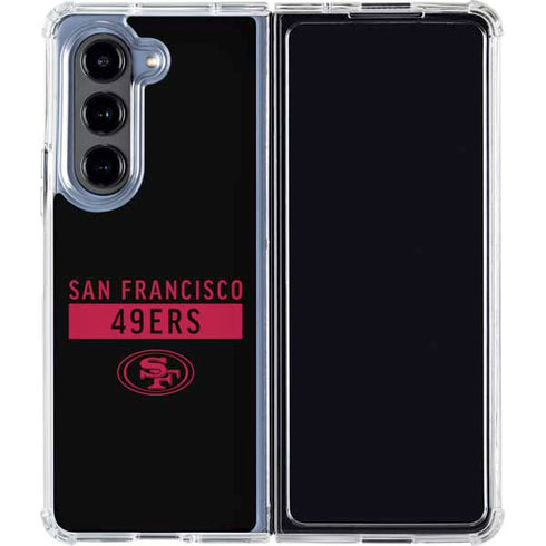 NFL San Francisco 49ers Black Performance Series Galaxy Z Fold5 5G Clear Case