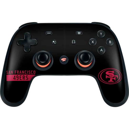 NFL San Francisco 49ers Black Performance Series Google Stadia Controller Skin