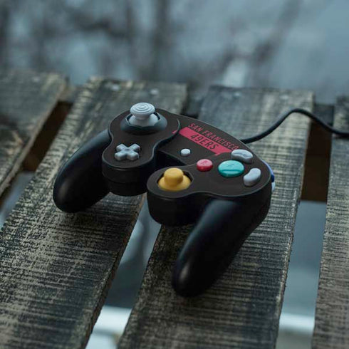 NFL San Francisco 49ers Black Performance Series Nintendo GameCube Controller Skin