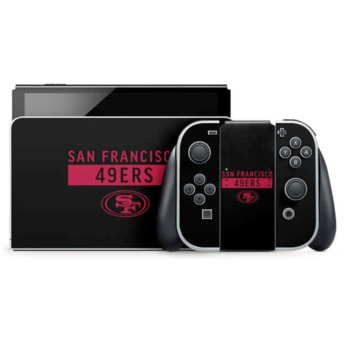 NFL San Francisco 49ers Black Performance Series Nintendo Switch OLED (2021) Skin