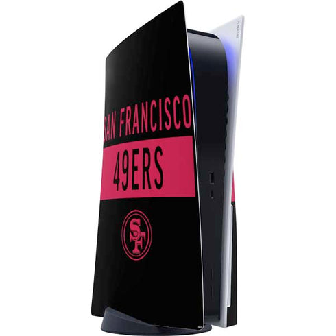 NFL San Francisco 49ers Black Performance Series PS5 Console Skin