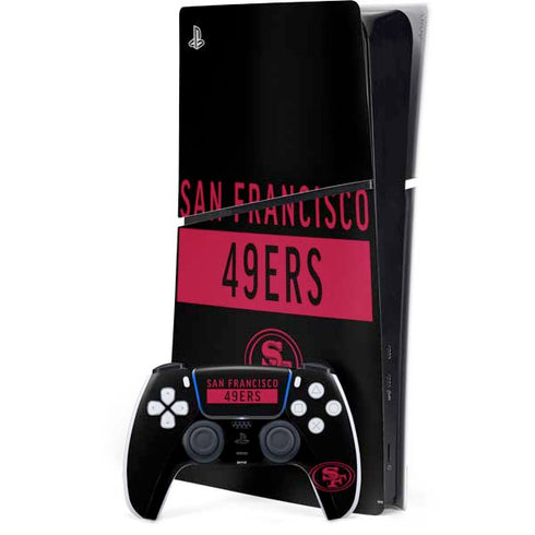 NFL San Francisco 49ers Black Performance Series PS5 Slim Digital Edition Bundle Skin