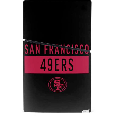 NFL San Francisco 49ers Black Performance Series PS5 Slim Digital Edition Console Skin