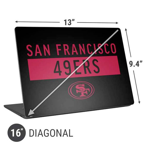 NFL San Francisco 49ers Black Performance Series Universal Laptop 16in (13 x 9.4in) Skin