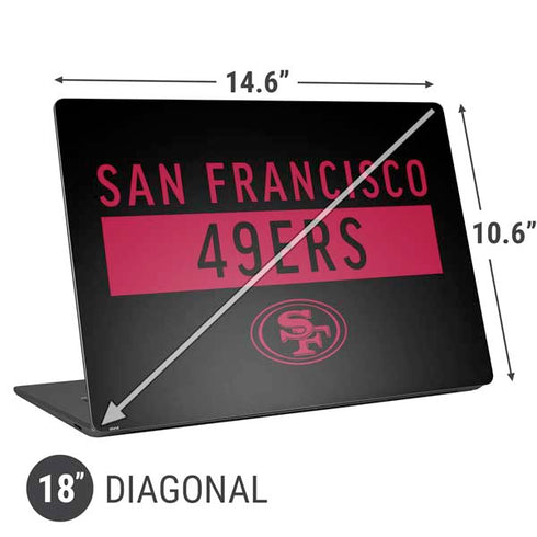 NFL San Francisco 49ers Black Performance Series Universal Laptop 18in (14.6 x 10.6in) Skin