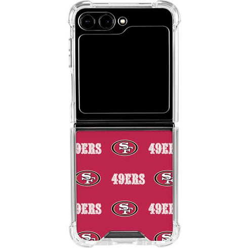NFL San Francisco 49ers Blitz Series Galaxy Z Flip5 5G Clear Case