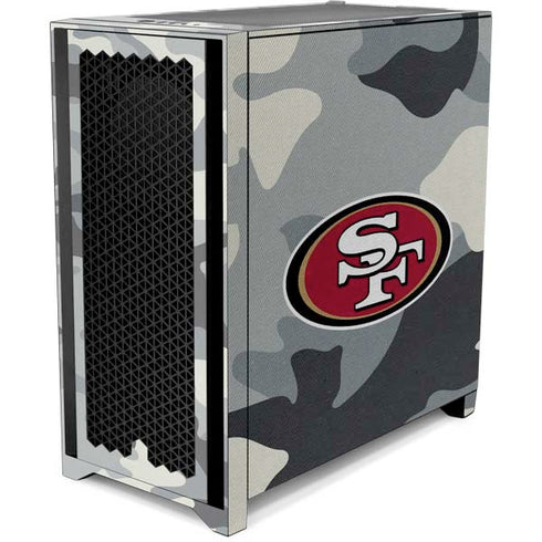 NFL San Francisco 49ers Camo Corsair 4000D Tempered Glass Mid-Tower ATX Case Skin