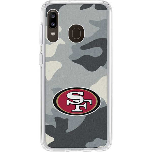 NFL San Francisco 49ers Camo Galaxy A20 Clear Case