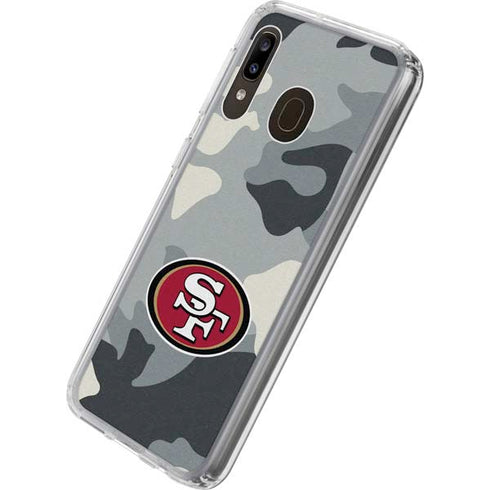 NFL San Francisco 49ers Camo Galaxy A20 Clear Case