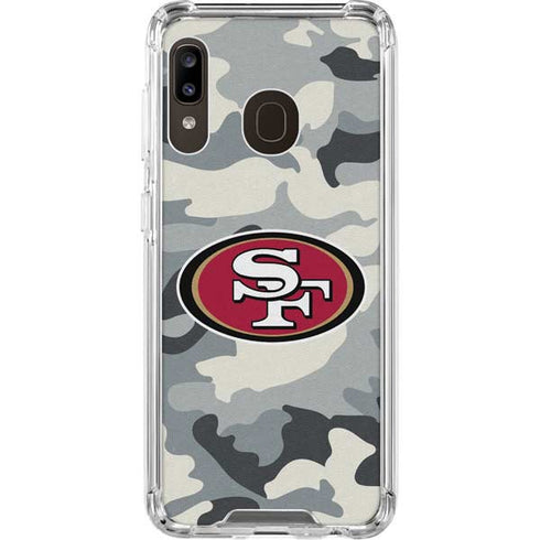 NFL San Francisco 49ers Camo Galaxy A30 Clear Case