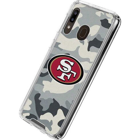 NFL San Francisco 49ers Camo Galaxy A30 Clear Case