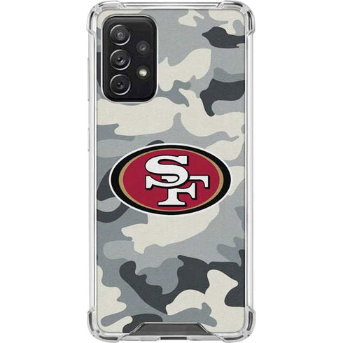 NFL San Francisco 49ers Camo Galaxy A72 5G Clear Case
