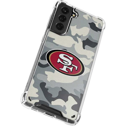 NFL San Francisco 49ers Camo Galaxy S21 Plus 5G Clear Case