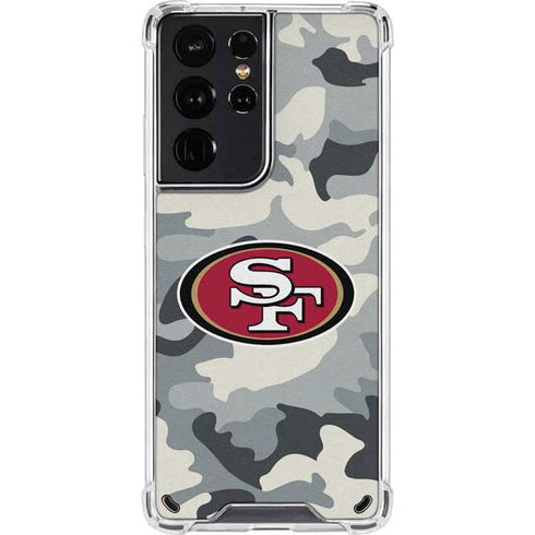 NFL San Francisco 49ers Camo Galaxy S21 Ultra 5G Clear Case