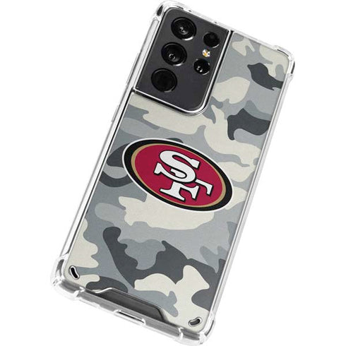 NFL San Francisco 49ers Camo Galaxy S21 Ultra 5G Clear Case