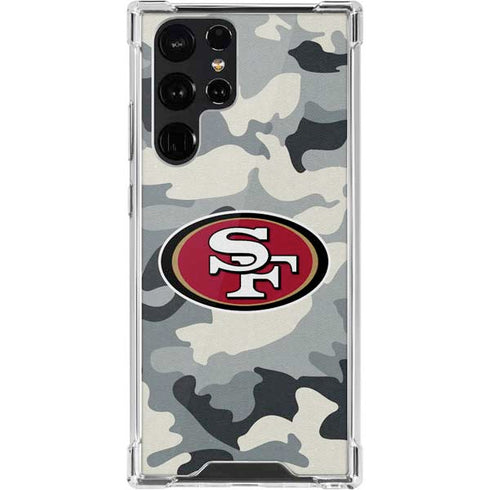 NFL San Francisco 49ers Camo Galaxy S22 Ultra Clear Case