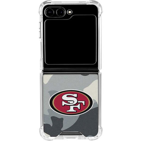 NFL San Francisco 49ers Camo Galaxy Z Flip5 5G Clear Case