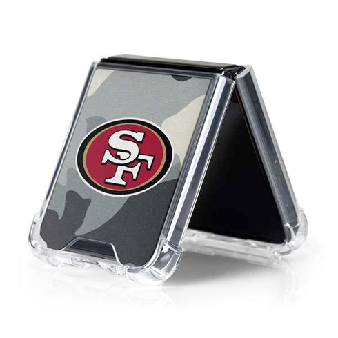 NFL San Francisco 49ers Camo Galaxy Z Flip5 5G Clear Case