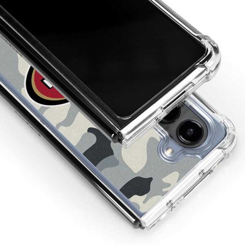 NFL San Francisco 49ers Camo Galaxy Z Fold5 5G Clear Case