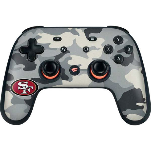 NFL San Francisco 49ers Camo Google Stadia Controller Skin