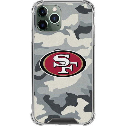 NFL San Francisco 49ers Camo iPhone 12 Pro Clear Case