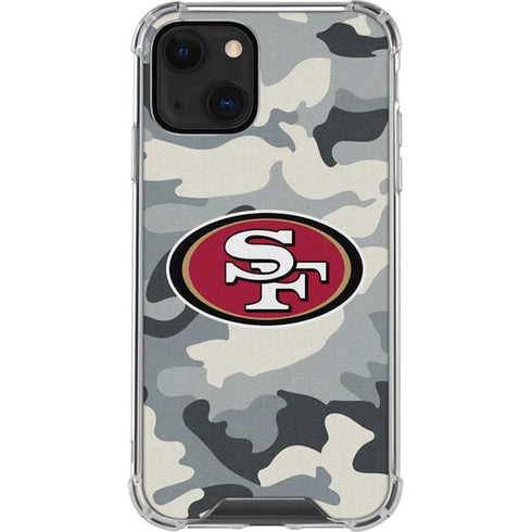NFL San Francisco 49ers Camo iPhone 13 Mini Clear Case