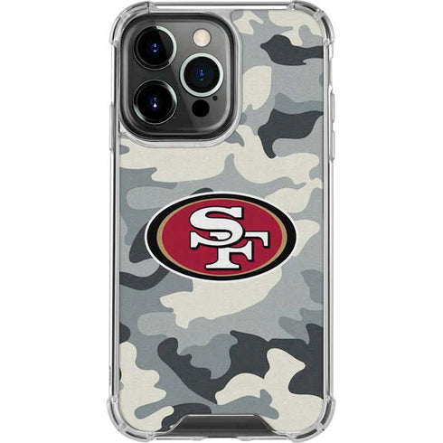 NFL San Francisco 49ers Camo iPhone 13 Pro Clear Case